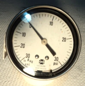 USG Vacuum 0-30” Hg - Pressure 0-30 psi Gauge – Set of 3 - Picture 1 of 2