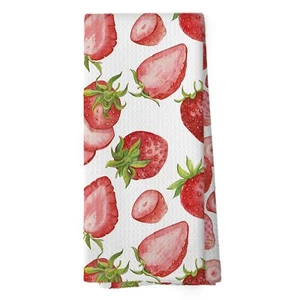 Strawberry Gifts Kitchen Towels - Trendy Summer Strawberries Dish Towels Prep... - Picture 1 of 6