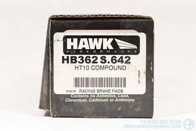 Pastilhas de freio traseiras compostas NOS Hawk HT-10 para 1991-1999 BMW E31 840i 850CSi - Imagem 1 de 3