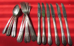 1936 MEADOWBROOK aka HEATHER Pattern Lot of 21 Pieces By Wm Rogers Silver Plated - Picture 1 of 12