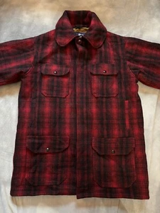 Heavy Woolrich Mackinaw Buffalo Plaid Wool Hunting Jacket Men’s Medium Nice! - Picture 1 of 16