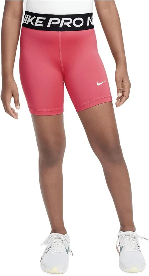 Nike Big Kids' (Girls) Dri-FIT 5" Shorts Asher Pink/White Size M (9998.09)