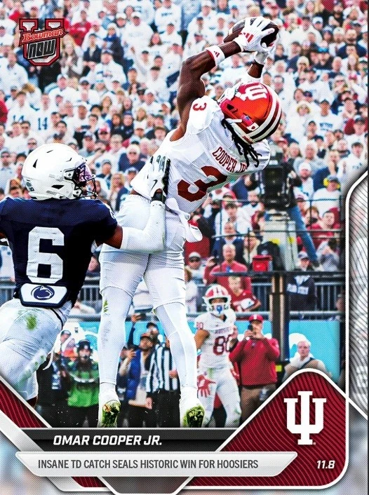 Tarjeta de fútbol americano Omar Cooper Jr. Indiana - 2025-26 Bowman U NOW 43 preventa Foto 1 de 1