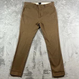 J Crew Stretch Pants Brown Mens 31X30 Straight Khaki Chino Flat Front Trousers - Picture 1 of 11