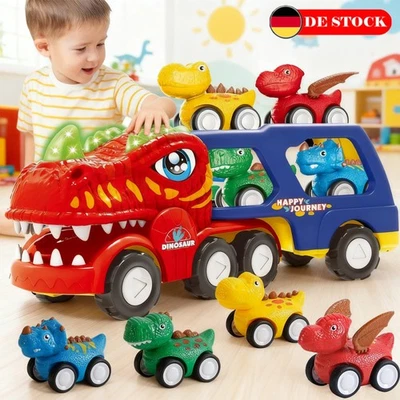 5-in-1 Dinosaurier Truck Mission LKW Dinosaurs Dino Figur Kinder Spielzeug Set - Bild 1 von 4