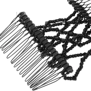 1pack/6pcs Beads Comb Clip Stretch Hair Combs Magic Decorative Hair Combs Women - Picture 1 of 5