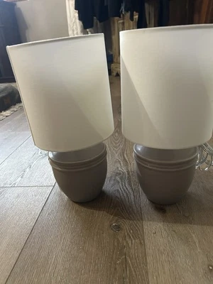 Juego de 2 mini lámparas de mesa de cerámica de umbral - gris/blanco - NUEVAS Foto 1 de 4