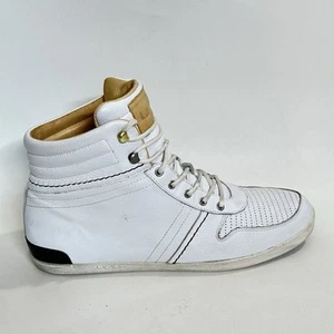 Ugg Australia Men US 12 EU 45.5 Hi Top White Leather Sneakers S/N 3372 - Picture 1 of 11