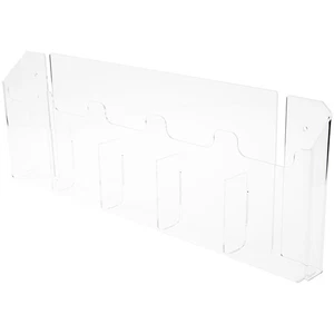 Plymor Acrylic 5-Pocket Tri-Fold Brochure Holder (Wall Mount), Fits 4" W Items - Picture 1 of 1