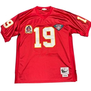 Mitchell & Ness - KANSAS CITY CHIEFS - Joe Montana # 19 - Men's Red JERSEY - 52 - Picture 1 of 6