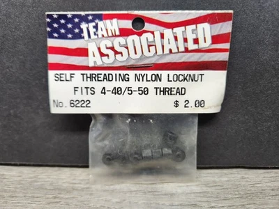 Team Associated 6222 Nylon Locknut 4-40 5-50 Thread New Lock Nut Black - Image 1 of 3