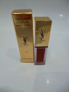 YSL Tatouage Couture Matte Lip Stain 9 Grenat No Rules 6ml Deep Coral NEW