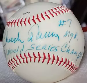 Chuck Tanner signed Baseball Inscribed "79 WS Champs" Pittsburg Pirates Beckett - Picture 1 of 11