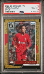 2022-23 Donruss FIFA Virgil Van Dijk #'d/10 GOLD #78 PSA 10 GEM LOW POP 1 - Picture 1 of 2