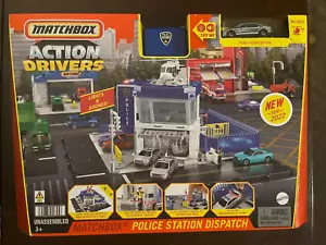 Matchbox Police Station Dispatch Playset w/Vehicle & Helicopter NEW - Picture 1 of 3