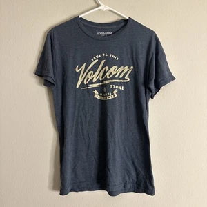 Volcom T-Shirt Men's Small Blue Logo Classic Short Sleeve Graphic Tee - Picture 1 of 11