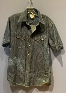 GUESS Medium Denim kurzes Kleid, Druckknopfleiste, Vintage, geblümt, 29" Gesamtlänge - Bild 1 von 6