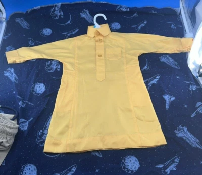 AL RAHMA Boy Muslim Thobe Long Sleeves Mandarin Neck Casual Robe Islam - Image 1 of 2