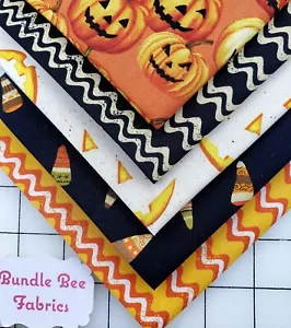 JEEPERS CREEPERS HALLOWEEN 🎃 Fat Quarter bundle of (5) New Quilting 100% Cotton - Picture 1 of 6