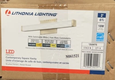 🔥(AN) Iluminación Litonia, Tocador Cuadrado Contemporáneo, LED FMVCSLS, 2526TS, 24” Foto 1 de 4