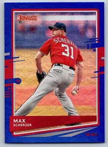 Donruss Blue Holo 123 Max Scherzer 2020 DISTRETTO DEI CAMPIONI Nazionali - Foto 1 di 2