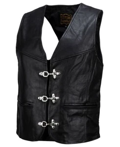 Lederweste Leder Weste Kutte Biker Rocker Motorrad schwarz Grösse M - 3 XL - Bild 1 von 4