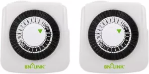 BN-LINK Presa Timer Meccanico 24 Ore da Interno Uso Quotidiano 2 Punte Confezione da 2 - Foto 1 di 6