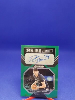Donovan Clingan 2023 Prizm Draft Picks Green Sensational Signatures #SS-DVC - Image 1 of 2