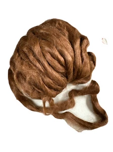 Silky Fine 100% SURI Alpaca Roving - Medium Brown Lustrous Natural 4 Oz Some VM - Picture 1 of 1