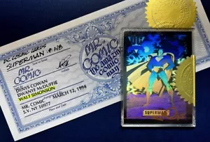 1992 DC COSMIC CARDS / SUPERMAN HOLOGRAM DCH7 (NM) AUTOGRAPHED by WALT SIMONSON* - Picture 1 of 7