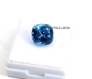 Natural Blue Aquamarine Cushion Cut 6.05 CT certified loose Gemstone - Picture 1 of 10