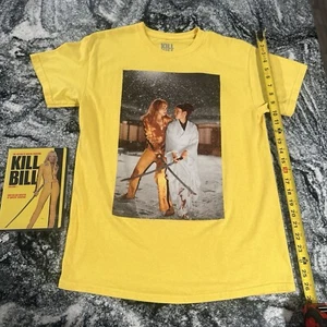 Kill Bill gelbes T-Shirt M Vintage Style Goodie zwei Ärmel + Band 1 DVD enthalten - Bild 1 von 7