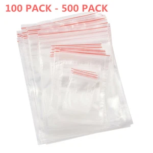 Paquete de 100 bolsas de polietileno con cremallera con bloqueo resellable de plástico transparente (más tamaños disponibles) - Imagen 1 de 39