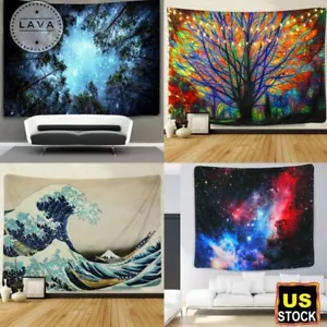 Sea Wave/Tree/Galaxy Pattern Tapestry Wall Hanging Woven Tapestry Home Art Decor - Picture 1 of 16