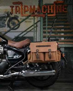 Trip Machine Expedition Saddlebags Pair Brown Royal Enfield Super Meteor/Shotgun - Picture 1 of 14