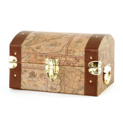 Paperboard Map Treasure Chest Trunk Cover