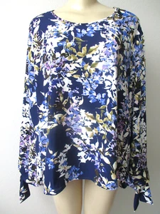 IMAN MULTI-COLOR FLORAL DESIGN BUBBLE SLEEVE TOP SIZE XL - NWT - Picture 1 of 9