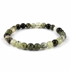 Prehnit Ø 7 mm Kugel | Perlen Armband flexibel und dehnbar p - Bild 1 von 3