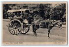 c1910 voiture à cheval pour deux hommes le Tanga Agra Inde carte postale antique