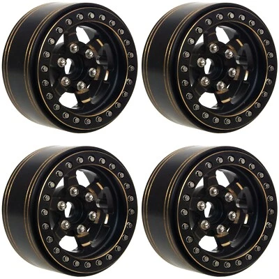 1.9 Brass Heavy Beadlock Wheel Rim for 1/10 RC Crawler Axial SCX10 Capra TRX4/6 - Image 1 of 4