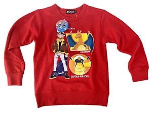 pokemon clothes kids PIKACHU sweatshirt Red Boys Girl Anime Manga Japan Pullover - Picture 1 of 4