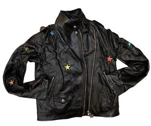 Lola And The Boys Faux Leather Embellished Biker Jacket 14 - Picture 1 of 24