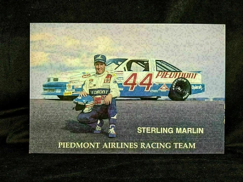 Sterling Marlin Piedmont Airlines Racing Team NASCAR Car Card Photo Cover