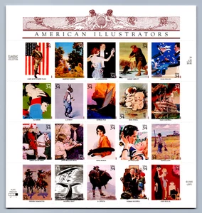 Scott 3502 Illustratori Americani Foglio di 20 Francobolli 34¢ 2001 MNH - Foto 1 di 2