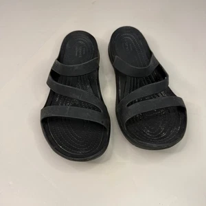 Sandalias Crocs Swiftwater Slide negras icónicas Crocs cómodas para mujer EE. UU. 9 - Imagen 1 de 6