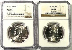 2012 P&D Kennedy Clad Half Dollar MS66 NGC (2) Coins - Picture 1 of 6