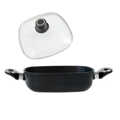 BAF Bräter eckig 24 x 24 cm Aluguss Hochrand Antihaft beschichtet mit Glasdeckel - Bild 1 von 4