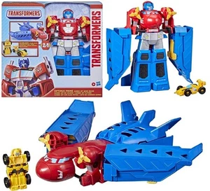Transformers Optimus Prime Jumbo Jet Wing Racer Bumblebee Plane Car Robot Play - Picture 1 of 8