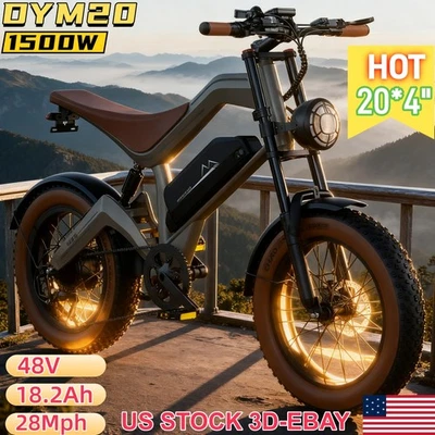 Bicicleta elétrica 1500W 48V 18.2AH 20*4" E-MountainBike motocicleta elétrica 28MPH - Imagem 1 de 4