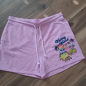 Nickelodeon SpongeBob Print Sweat Shorts Size XL Pink - Picture 1 of 10